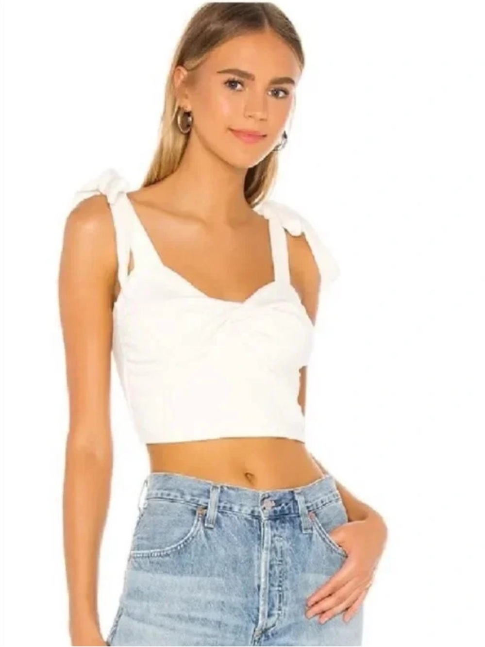 superdown jules tie strap top in white size small NWT new